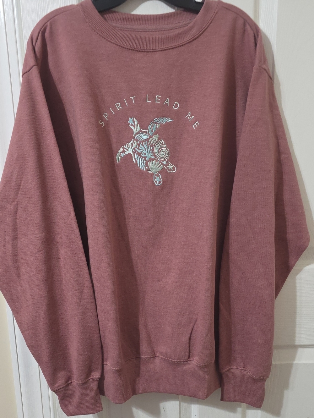 Love & Faith Mauve 'Spirit Lead Me' Graphic Crewneck Sweatshirt